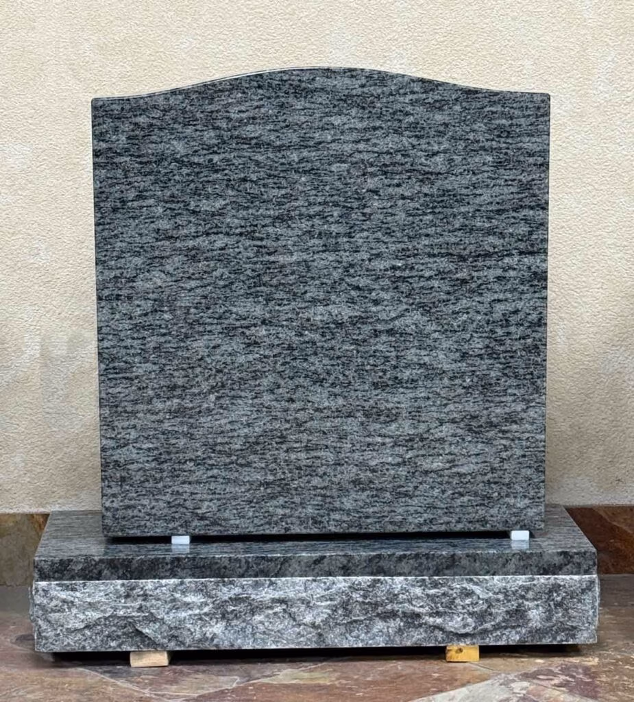 Monument with Serpentine Top in Sage Green Granite