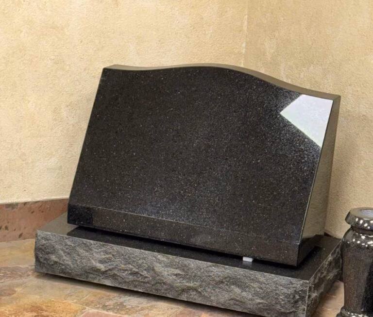 Polished Slant with Serpentine Top in Galaxy Black Granite