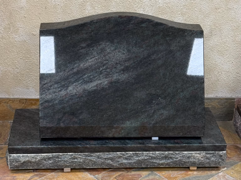 Polished Slant with Serpentine Top in Tropical Green Granite
