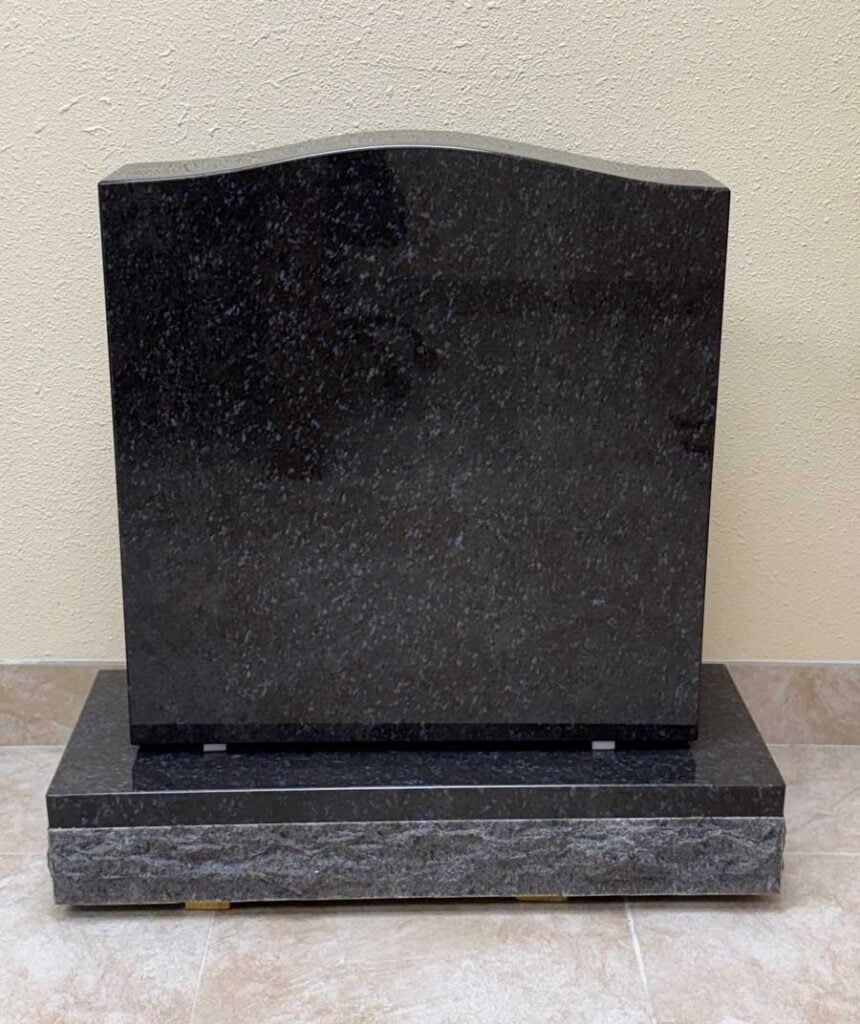 Polished Monument with Serpentine Top in Butterfly Blue Granite
