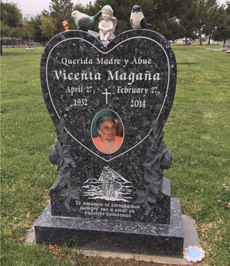 sculpted heart shaped monument set at Bellevue Memorial Park