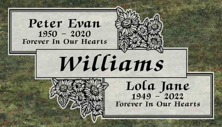Tropical green granite headstone