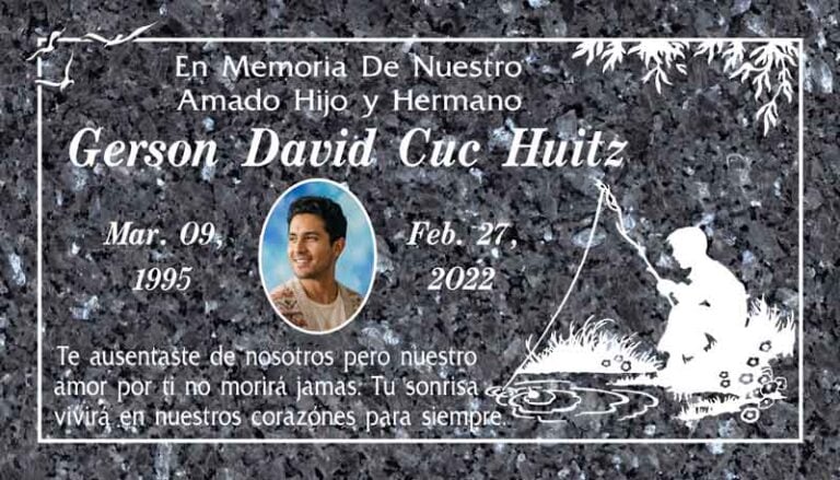 Blue pearl headstone