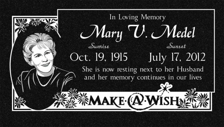 Flat Headstone custom portrait