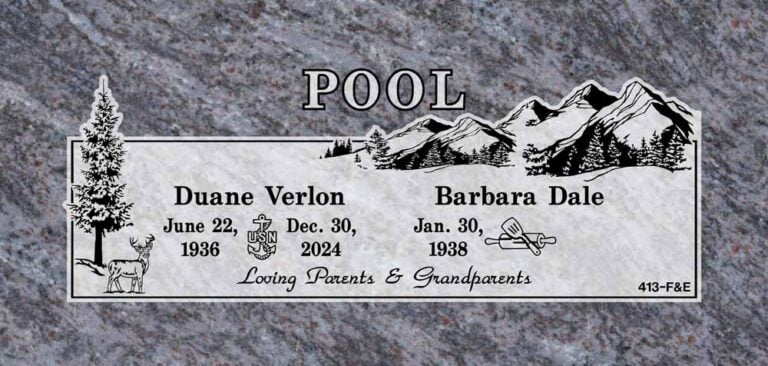 pool flat headstone