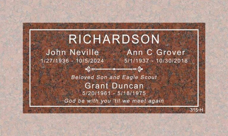 Richardson companion headstone