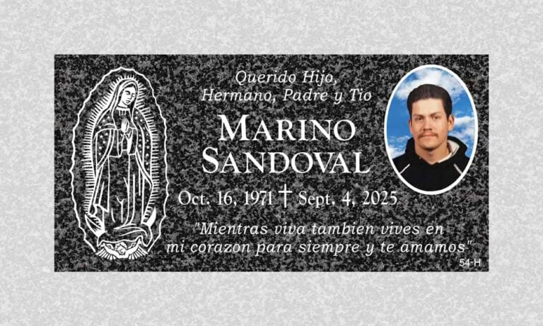 sandoval headstone with photo tile