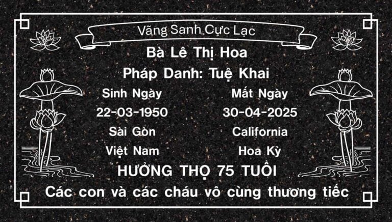 headstone with Vietnamese text placed at rose hills memorial park
