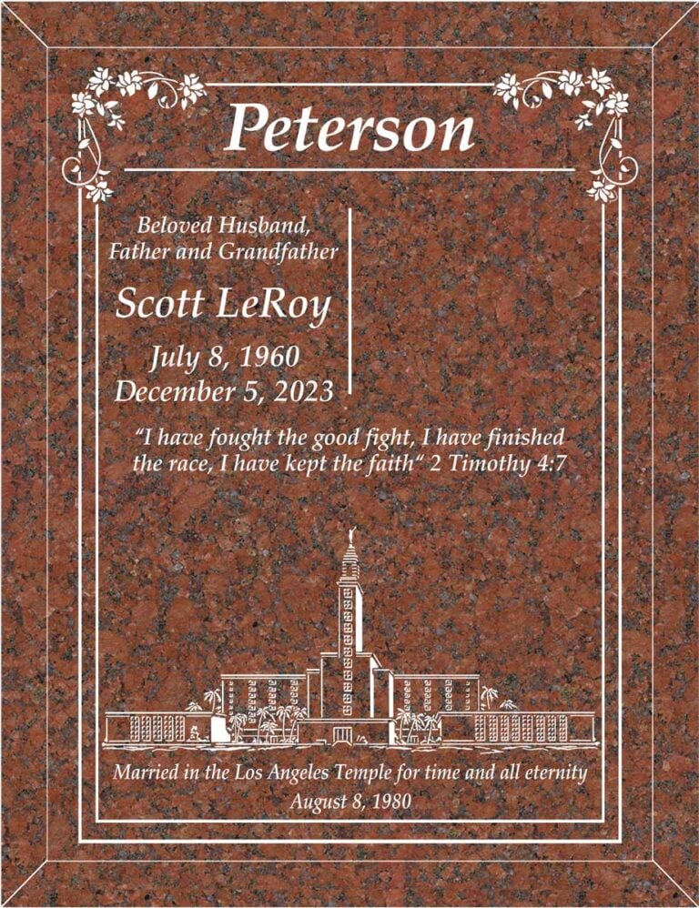 granite ledger placed at rose hills memorial park