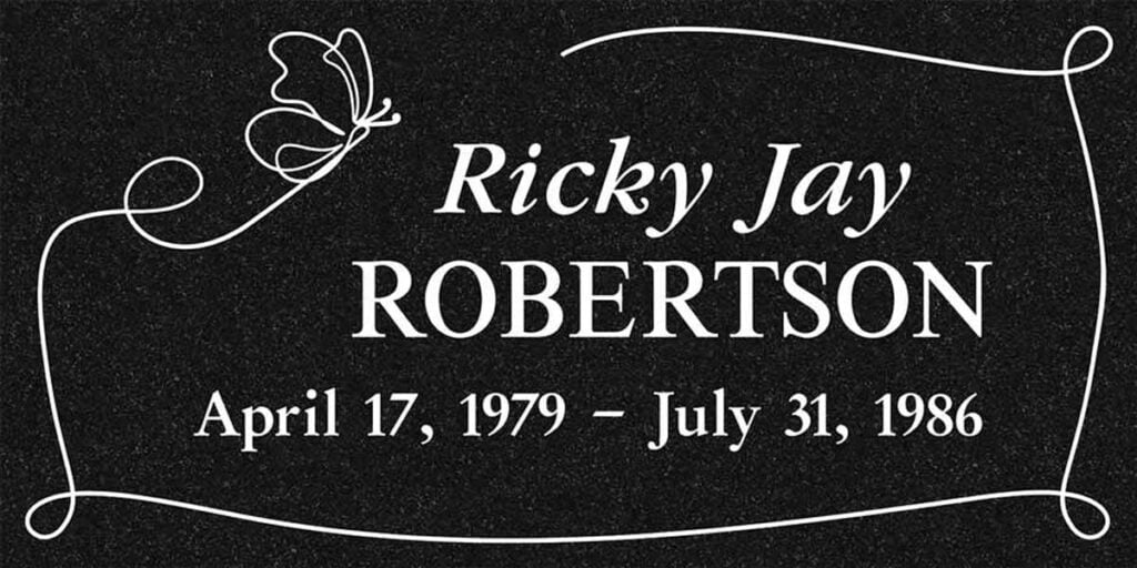 Butterfly & Scroll Border in Black Granite
