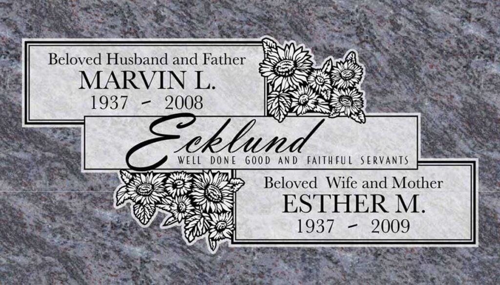 Sunflowers & Stacked Banners in Bahama Blue Granite