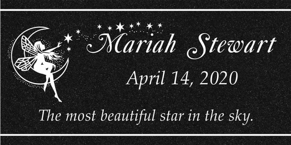 Fairy, Moon & Stars in Black Granite