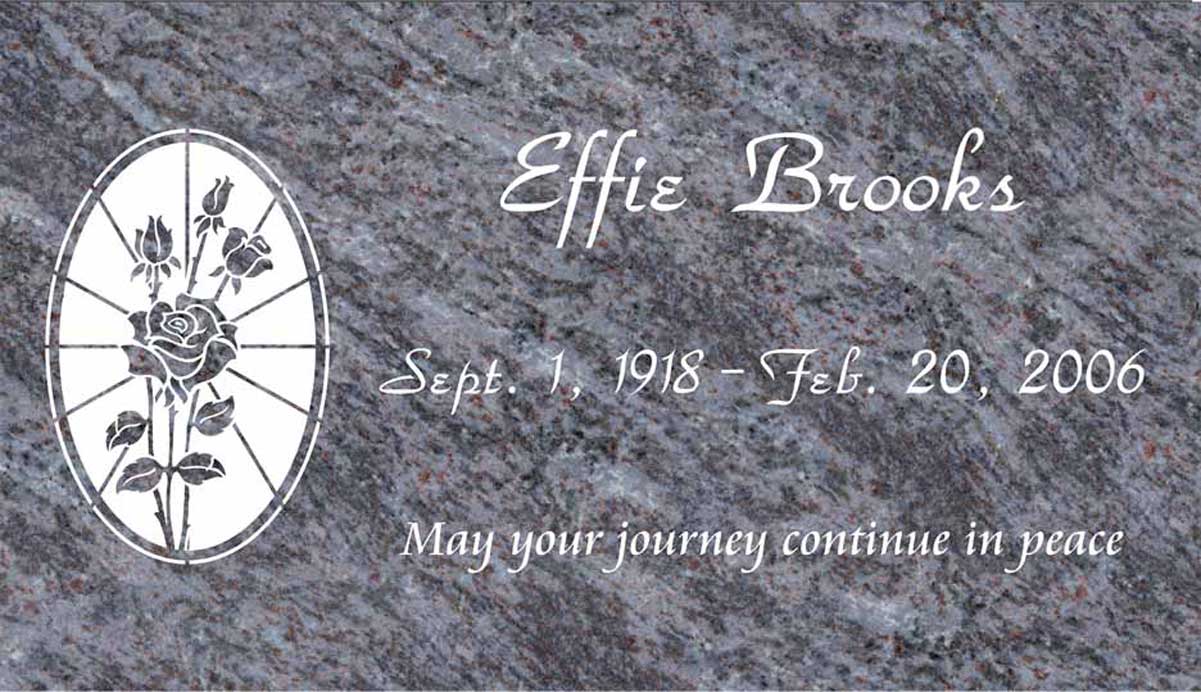 Oval Rose Medallion in Bahama Blue Granite