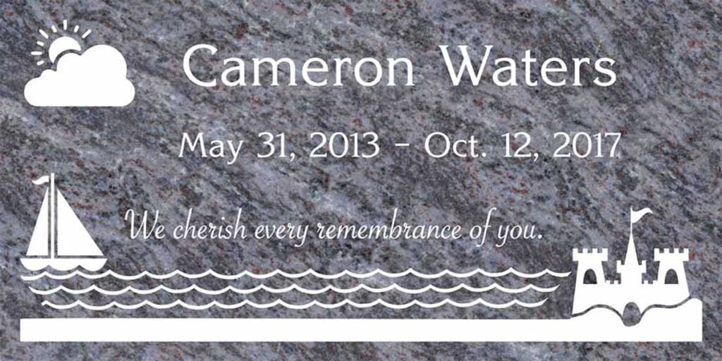 Sailboat & Sandcastle in Bahama Blue Granite