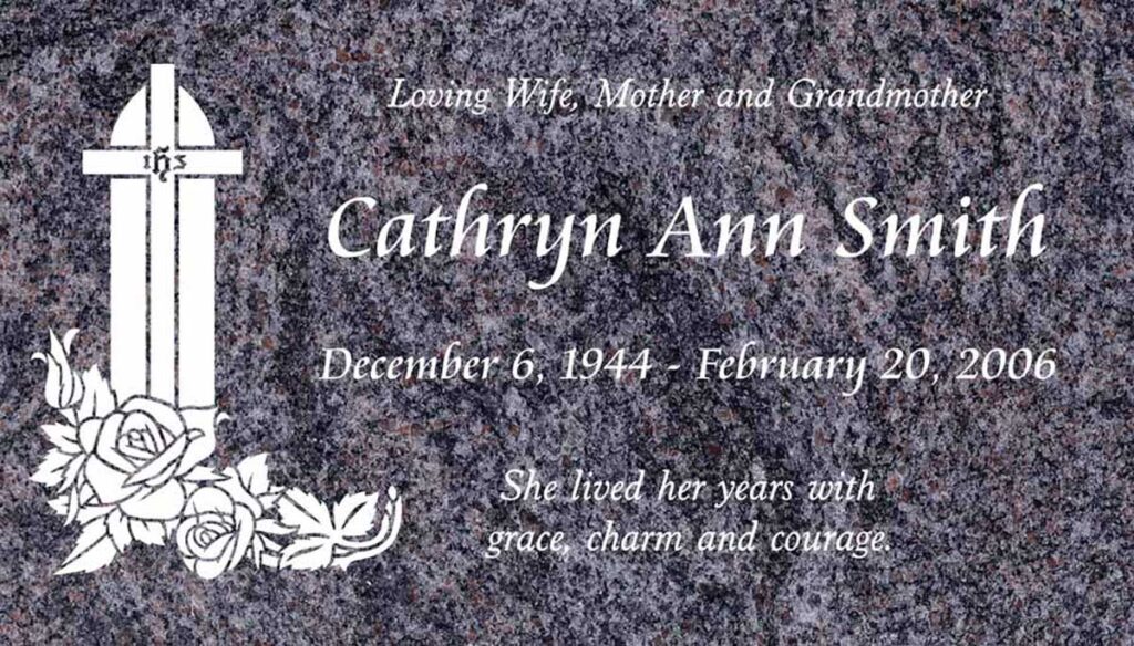 Cross & Elegant Rose in Paradiso Granite