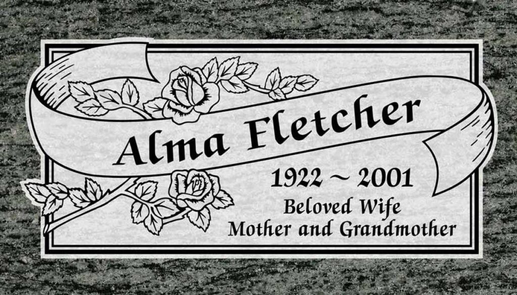 Roses & Ribbon Banner in Sage Green Granite