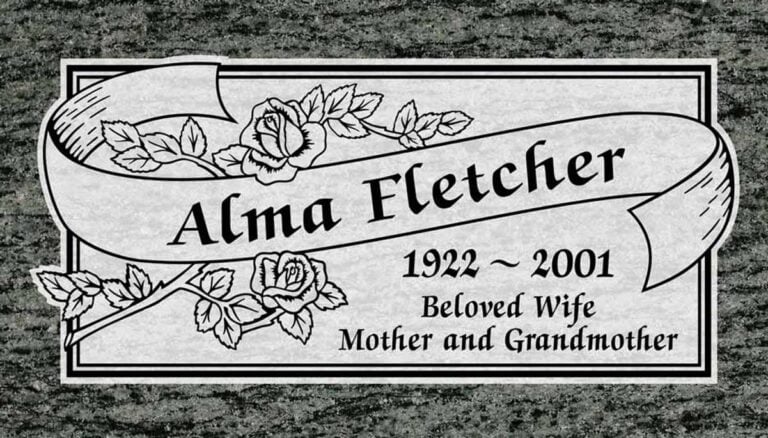 Roses & Ribbon Banner in Sage Green Granite
