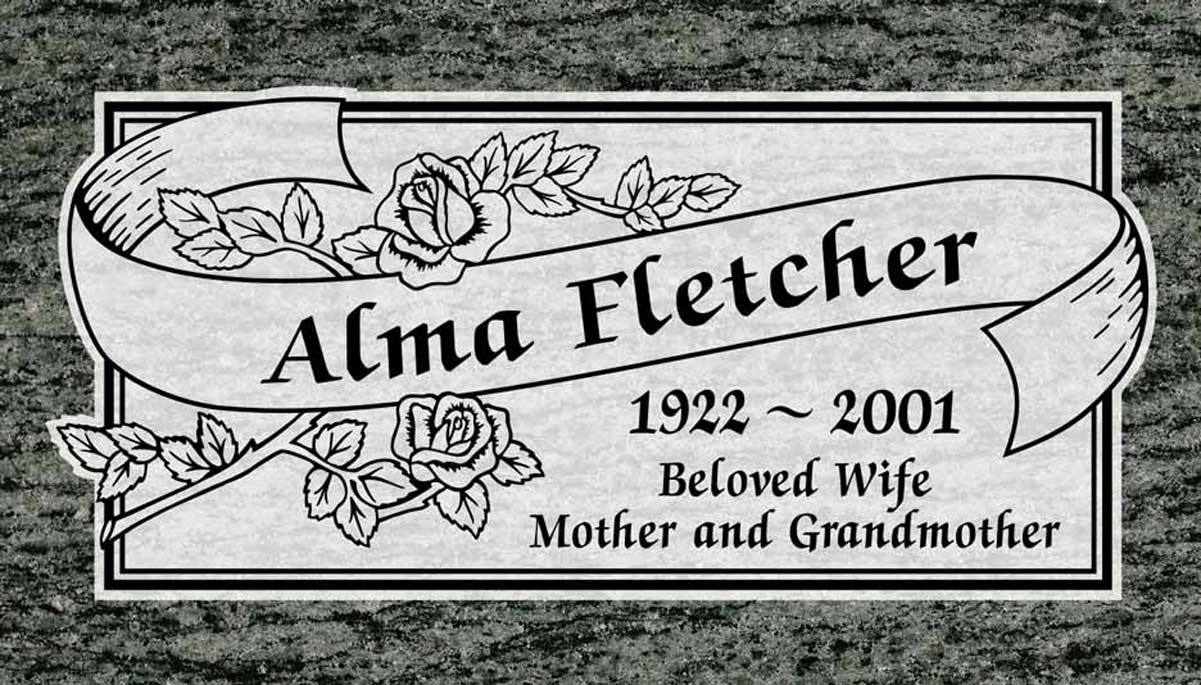 Roses & Ribbon Banner in Sage Green Granite