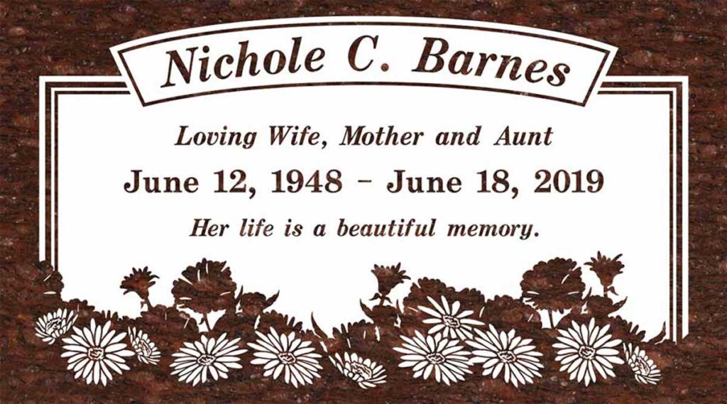 Banner & Wildflower Daisies in Tan Brown Granite