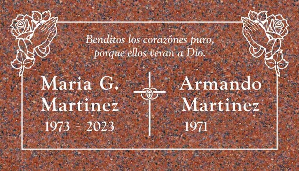 Praying Hands & Roses in Puritan Rose Granite