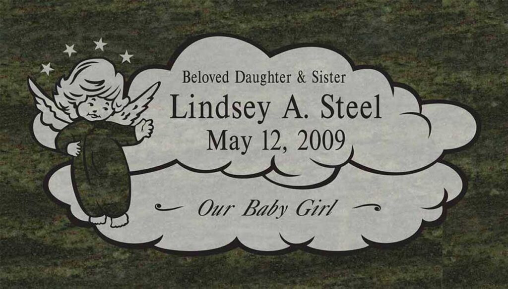 Baby Angel & Cloud in Tropical Green Granite