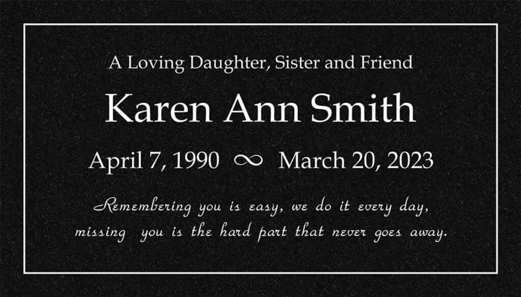 Classic Script Border in Black Granite