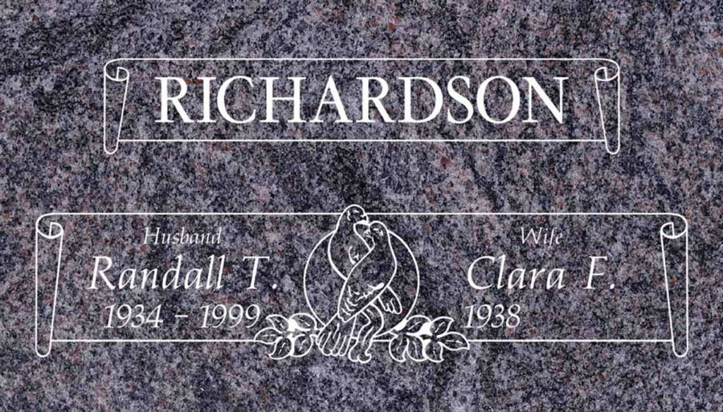 Rose Scrolls & Side Panels in Paradiso Granite