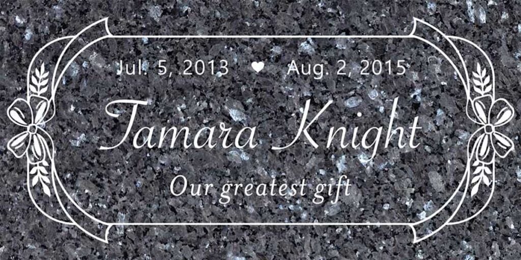 Ribbons & Wheat Border in Blue Pearl Granite