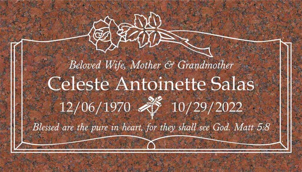 Rose & Scroll Border in Puritan Rose Granite