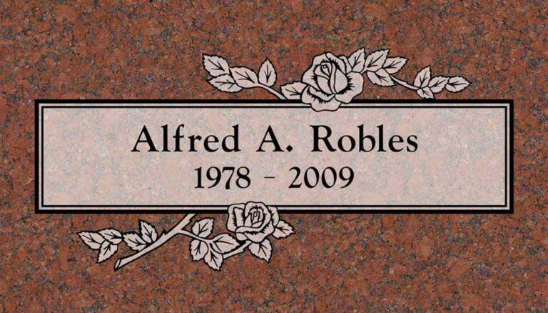 Roses & Center Panel in Red Multicolor Granite