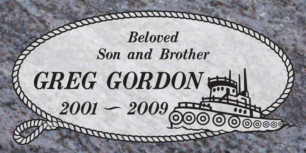 Tugboat & Rope Border in Bahama Blue Granite