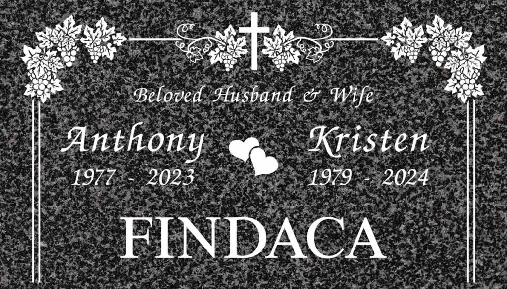 Grapevine Cross with Hearts in Oxford Gray Granite