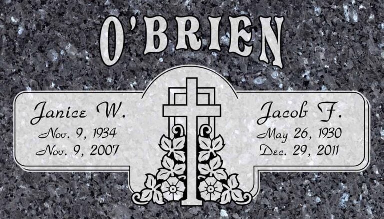 Arched Gothic Cross Companion in Blue Pearl Granite