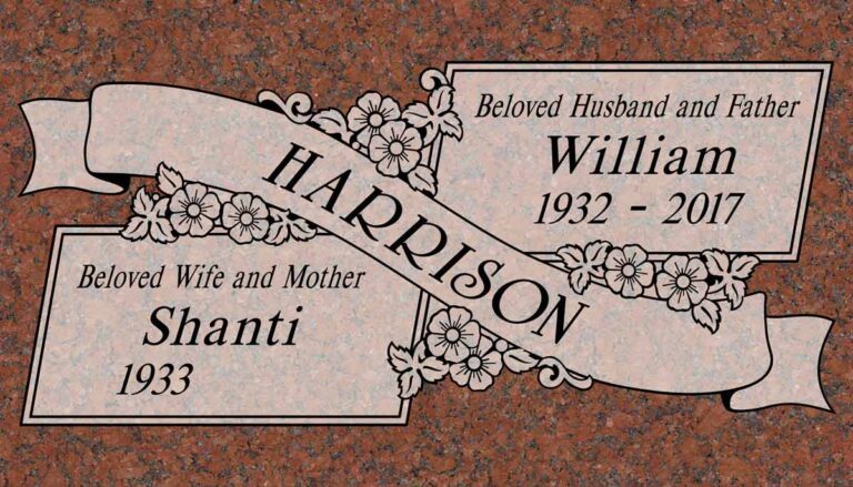 Flower Banner & Panels in Puritan Rose Granite