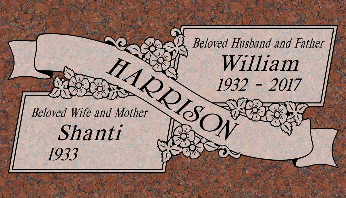 Flower Banner & Panels in Puritan Rose Granite