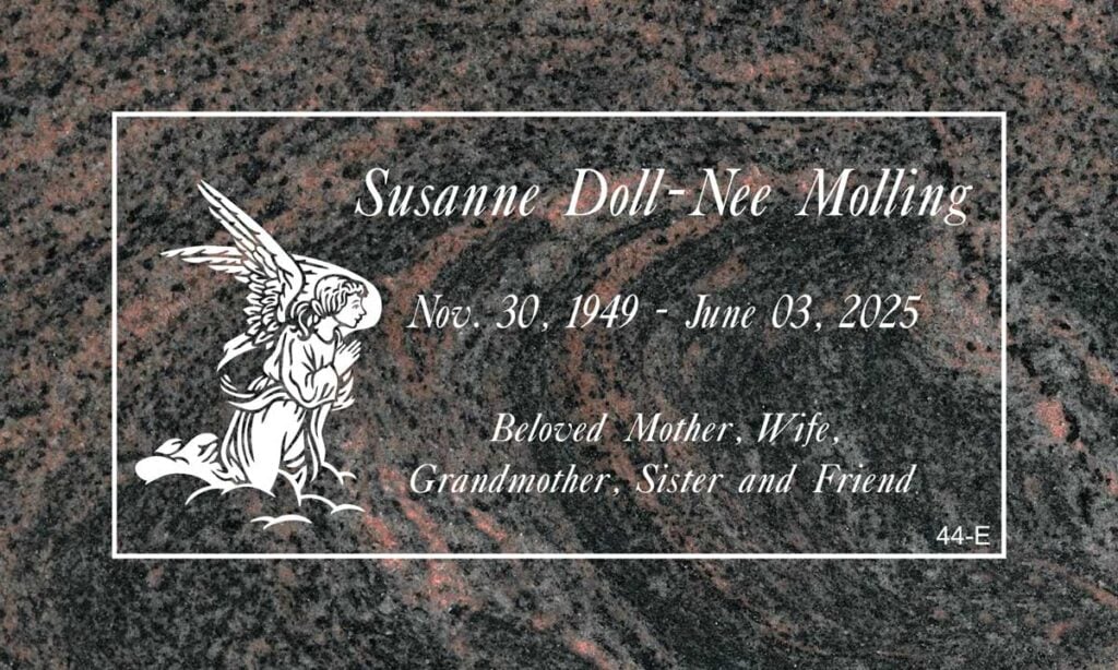 Kneeling Angel Memorial in Aurora Granite