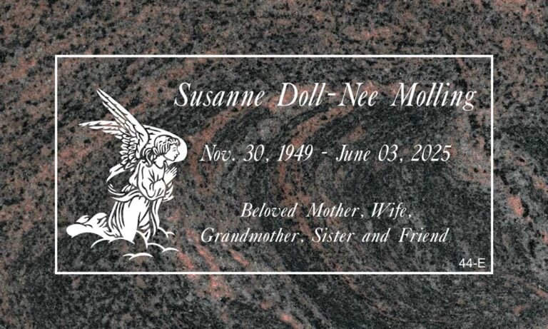 Kneeling Angel Memorial in Aurora Granite