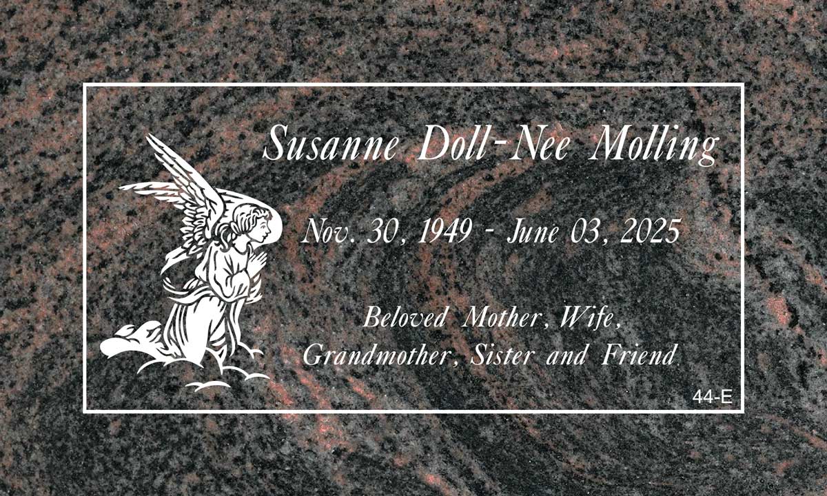 Kneeling Angel Memorial in Aurora Granite