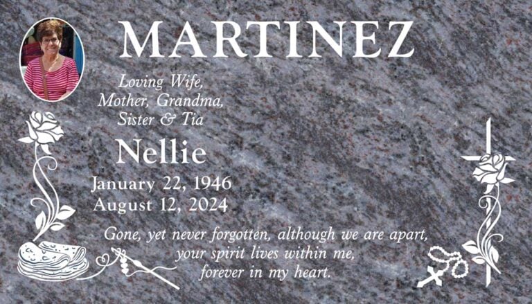 Rose, Cross & Open Bible in Bahama Blue Granite