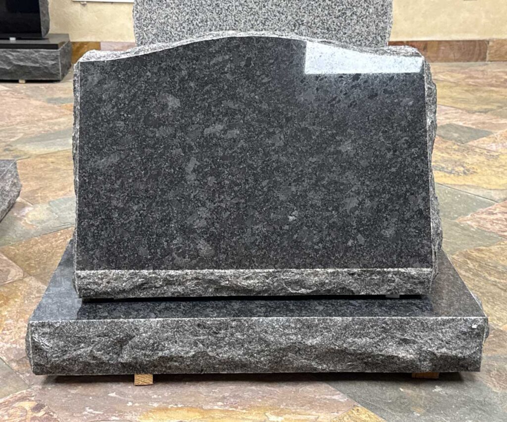 Slant with Rock Pitched Sides in Silver Bronze Granite