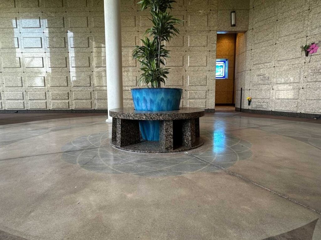 Memorial Circle with Planter and Tree in Baltic Brown Granite