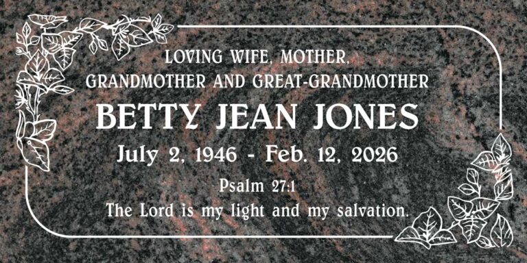 Ivy Corner Border with Scripture in Aurora Granite