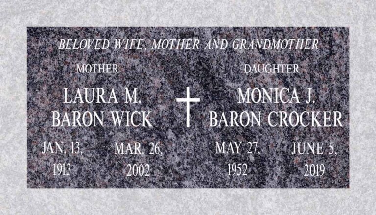 Center Cross Mother & Daughter Companion in Paradiso Granite